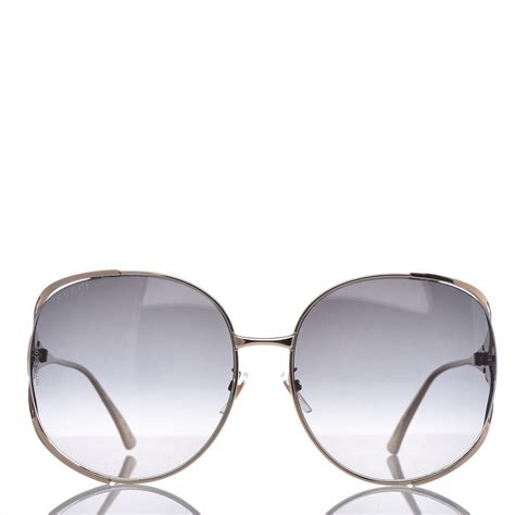 gucci sunglasses women gold frame|gucci women's oversize round sunglasses.